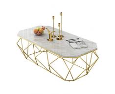 ZRXian-Kaffeetische 80x40x45cm Marmortisch/Couchtisch, moderner Effekt-Möbel-Dekor-Rechteck-Beistelltisch für Wohnzimmerhaus und Büro, Goldener Luxusrahmen