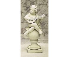 pompidu-living Gitarrist auf Kugel, Steinfigur, Gartenfigur Farbe Sandstein