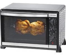 ROMMELSBACHER Back & Grill Ofen BG 1805/E - 42 Liter Backraum, 7 Heizarten, Umluft, Drehspieß, Temperaturen von 80 - 230 °C, Doppelverglasung, Innenbeleuchtung, Zeitschaltuhr, 1800 W, Edelstahl