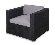 SVITA Sessel für Polyrattan Lounge Lugano/California Ergänzung Rattan (Schwarz)