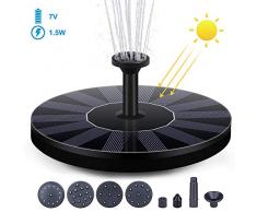 Faraone4w 7V / 1. 5W Solar Springbrunnen Schwimmende Solarbrunnen für Teiche Kreis Solarstrom Wasserbrunnen Panel Schwimmende Pumpe für Vogelbad Garten Hinterhof Kein Strom Erforderlich