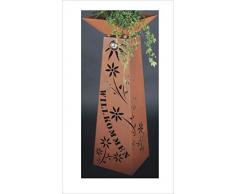 Jabo Design XL Rost Säule + Schale WILLKOMMEN RS77+S11 Blumen Deko Rostsäulen Säulen rostig