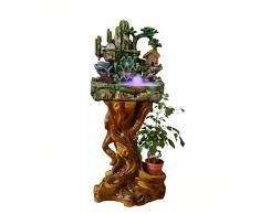 A Drinnen Outdoor Wasserspiel Wasserfall,Kaskade Rock Brunnen Mit Led Beleuchtung,Garten Büro Und Dekoration Für Zuhause,feng Shui Braun D 22zoll