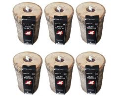 Schwedenfeuer NATUR oder CITRONELLA 6 Stck. Brenndauer 3h Schwedenfackel Gartenfackel Feuerfackel Finnenfackel (Duft Naturelle)