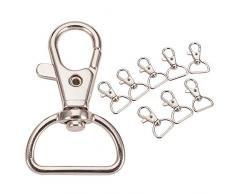 AMACOAM 20 Stücke Schlüsselanhänger Schwenker Schlüsselring Verschluss Hummer Haken Schwenk Karabinerhaken Haken DIY Handgemachtes Schmuckzubehör