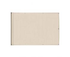 Ventanara Balkonverkleidung Sichtschutz PVC blickdichte Balkonumspannung Zaun Verkleidung Blende Windschutz Folie (600 x 90 cm, Creme)