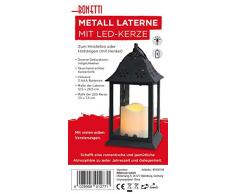 Metall Laterne mit LED Kerze edel verziert 24,5cm Hoch