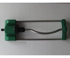 Flächenregner, einstellbar, 42 cm Gesamtlänge, 14 cm Gesamtbreite. mit Amschluss für Schlauchkupplung, Metall Kunststoff, grün