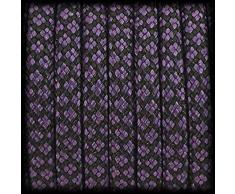 Paracord 550 Seil Diamond für Armband, Leine, Halsband, Polyester-Seil 30 Meter, Farbe: schwarz-violett