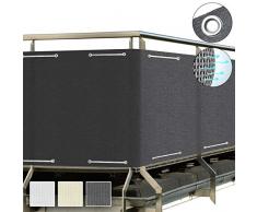 Sol Royal SolVision Balkon Sichtschutz HB2 HDPE blickdichte Balkonumspannung 90x500 cm – Geländer Sichtschutz Anthrazit - mit Ösen und Kordel - in div. Größen & Farben