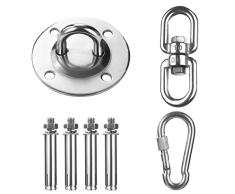 EKKONG Deckenhaken hängesessel mit Edelstahl Drehwirbel und Karabiner, Deckenhalterung Hängesessel befestigungsset