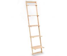 Festnight Leiter-Wandregal | Pflanzenregal | Leiterregal | Blumenregal | Blumentreppe | Pflanzleiter | Pflanztreppe | Beige Zedernholz 41,5x30x176 cm