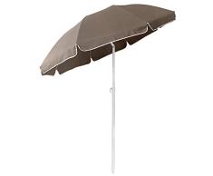 HENGMEI 200cm Sonnenschirm Marktschirm Strandschirm Gartenschirm Ampelschirm Balkonschirm Kurbelschirm Neigbar Terrassenschirm, Taupe …