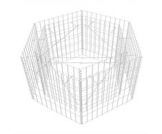 vidaXL Gabione Pflanzkübel 100x90x50cm Steinkorb Drahtkorb Blumentopf Hochbeet, Stahl