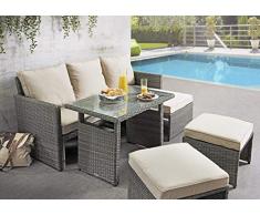 Destiny Lounge Windhoek Gartenmöbelset Loungeset Grau 5tl Sitzgruppe Polyrattan