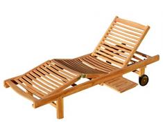 ASS Hochwertige Teak Sonnenliege Gartenliege Strandliege Liegestuhl Holzliege Holz sehr robust Modell: Cozy von