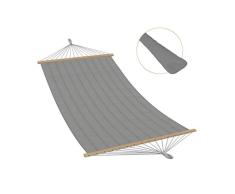 Ampel 24 XXL Outdoor Hängematte Island mit extra Kissen, gepolsterte Stabhängematte grau, Doppelhängematte mit Querholz, Belastbarkeit 150 kg