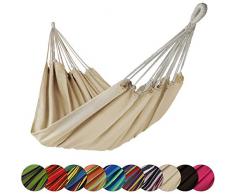BB Sport Tuch Hängematte 200 x 140 cm max. Belastbarkeit 200 kg Tragetasche 1-2 Personen Camping Garten Balkon Terasse Wetterfest, Farbe:Beach