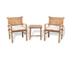 vidaXL 5tlg. Gartenmöbel Set Sitzgruppe Gartengarnitur Sitzgarnitur Stuhl Bambus