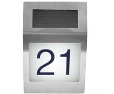 GOODS+GADGETS Design Solar Hausnummer Hausnummernleuchte Haus Nummer mit LED Beleuchtung aus Edelstahl