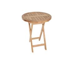 L.C. Wholesaler Teakholz Bistrotisch Riva rund 80 Teak Tisch Klapptisch Gartenmöbel Teakmöbel Gartentisch