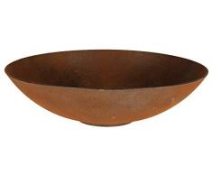 matches21 Runde Pflanzschale Pflanzgefäß Standfuß Blumenschale Kunststoff Schale Rostoptik 1 STK. Ø 35,9,5 cm