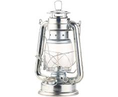 Lunartec Petrollampe Petroleum-Sturmlaterne mit Glaskolben, verzinkt, 24 cm (Tichlampe)