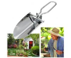 SuperglockT Mini-Handschaufel Edelstahl Gartenschaufel Klappschaufel leicht tragbar Schaufel mit Tragetasche für Gartenkelle Blumenkelle Camping Outdoor Wandern