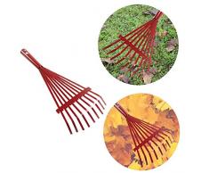 dianqin14 9 Zähne Rechen Kopf für Garten Gras Blatt Reinigung Laub Unkraut Klassische Erweiterung Stahl Rechen Klappkopf Reinigung Pflege Tool Kits
