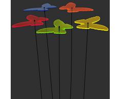 SUNPLAY Sonnenfänger Schmetterlinge Isabelle im FARBMIX, 5 Stück zu je 20 cm Durchmesser im Set + 70 cm Schwingstäbe