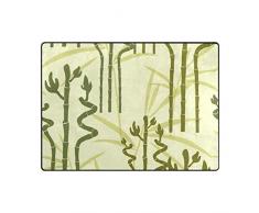 FANTAZIO Fußmatten Grotesque Bambus Teppich Gerader Teppich Gripper Polyester für Ecken und Ränder Anti-Curling Ideal Teppichstopper für Küche/Bad 63x121,9 cm/80x147,2 cm, Polyester, 1, 80 x 58 inch