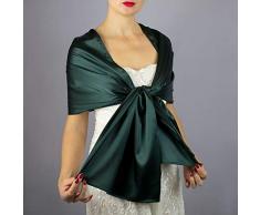 Stola Satin Schal Brautstola Tusch Hochzeit Braut grüne Kiefer