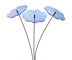 SUNPLAY Sonnenfänger Wolken in BLAU, 3 Stück zu je 10 cm Durchmesser im Set + 35 cm Schwingstäbe