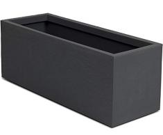 Ondis24 Pflanzkübel Vulkan, 57L Pflanzvolumen, rechteckig, Blumenkasten mit Wasserspeicher, Balkon Terrasse, Blumenkübel (Anthrazit)