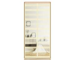 Creme Farben Fliegengitter Tür Zum Klemmen 120x220cm / 47x86inches Insektenschutzrollo Ohne Bohren für Balkon Schiebetüren Wohnzimmer Kinderzimmer Hunde Haustiere Freundliche Tür Bildschirm,Ohne Bohr