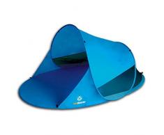 outdoorer Pop up Strandmuschel Zack II blau - Wurf-Strandmuschel mit UV-Schutz 60, Sonnenzelt als Schattenspender am Strand