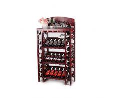 Weinregal-Weinpräsentationsflaschenregal Für 35 Flaschen Rotwein Mit Aufhängeglas, Geeignet Für Lounge-Bar/Café/Restaurant/Bar (35 X 73 X 130 cm) (Color : A)