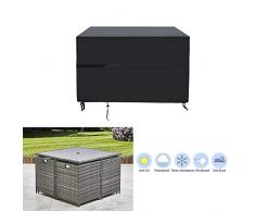 SIRUITON Abdeckung für Gartenmöbel Rechteckige SitzgarniturenWasserdicht Sitzgruppe Abdeckhaube Schutzhülle Gartentische und Möbelsets Gartenmöbel Sofa Staubdicht Outdoor Schwarz (120x120x74cm)