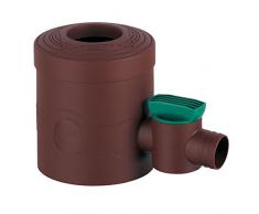 Regenwasserfilter Regensammler mit Absperrhahn braun für Fallrohre Ø 68 - 100 mm und Viereckfallrohre mit 60 x 60 mm zum Befüllen von Regentonnen, Regenfässer und Regenwassertonnen