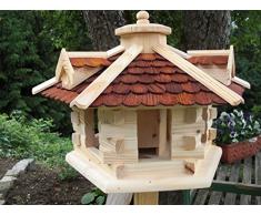 Vogelhaus Vogelhäuser(V29) Vogelfutterhaus Vogelhäuschen-aus Holz-DHL-Schreinerarbeit-Gaube Braun Groß