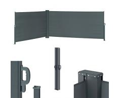 Oskar Doppel Seitenmarkise Sichtschutz 160x600cm Sonnenschutz Seitenrollo Eck Markise Anthrazit