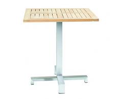 LC Home Bistrotisch Gartentisch quadratisch Teakholz Edelstahl 70x70x75cm Natur Balkontisch