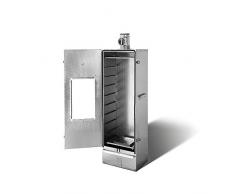 Isolierter Smoki Räucherofen mit Sichtfenster aus V2A-Edelstahl 120x39x33cm