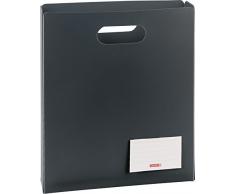 Brunnen 104163580 Heftbox FACT!pp (25 x 31 x 5 cm, aus transluzente PP-Folie für A4 Hefte und Schnellhefter, oben offen) schwarz / onyx