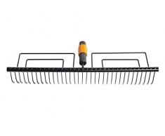 Fiskars Rasenrechen mit 35 Zinken, Werkzeugkopf, Breite: 57 cm, Gehärtete Stahlzinken, Schwarz, QuikFit, 1000656