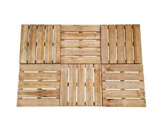 vidaXL 6x Holz Terrassenfliesen Braun 50x50cm Klickfliesen Holzfliesen Fliese