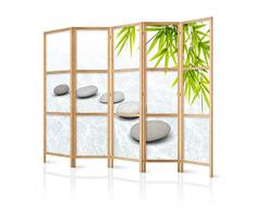 murando - Paravent Spa Zen Orient 135x171 cm - 3-teilig - einseitig - eleganter Sichtschutz - Raumteiler - Trennwand - Raumtrenner - Holz - Design Motiv - Deko - Japan p-C-0016-z-b