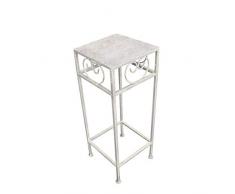 PrimoLiving Metall Blumenhocker/Beistelltisch antikweiß eckig Gr. S (P-814)
