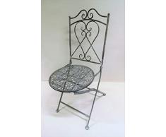 Ziegler Gartenstuhl Klappstuhl Metallstuhl Stuhl Metall Eisen grau Shabby SW190202