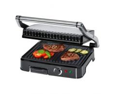 Bomann KG 2242 CB Kontaktgrill für beidseitiges, fettfreies Grillen, antihaftbeschichtete Grillplatten, Edelstahlgehäuse
